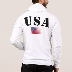 USA Flag Hoodie - Patriotic Men's Zipup Sweatshirt