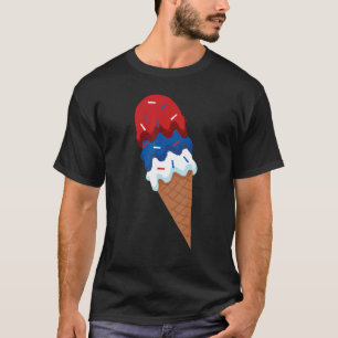 Usa Flag Ice Cream Independence 4th Of July Graph T-Shirt