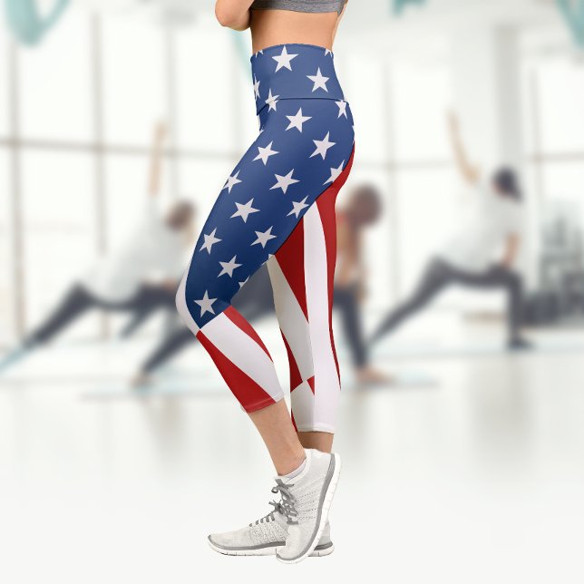 USA Flag | Insignia | Pop Art  Capri Leggings (Creator Uploaded)