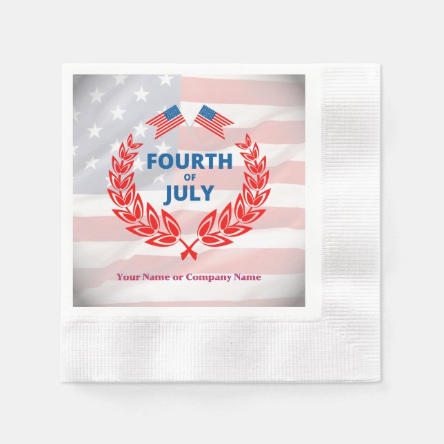 USA Flag Inspired Fourth of July  Napkin (Front)