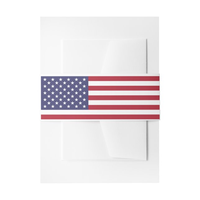 Usa Flag  Invitation Belly Bands Band (Front Example)