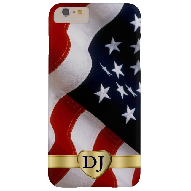 USA Flag iPhone 6 Plus Monogram Case (Back)