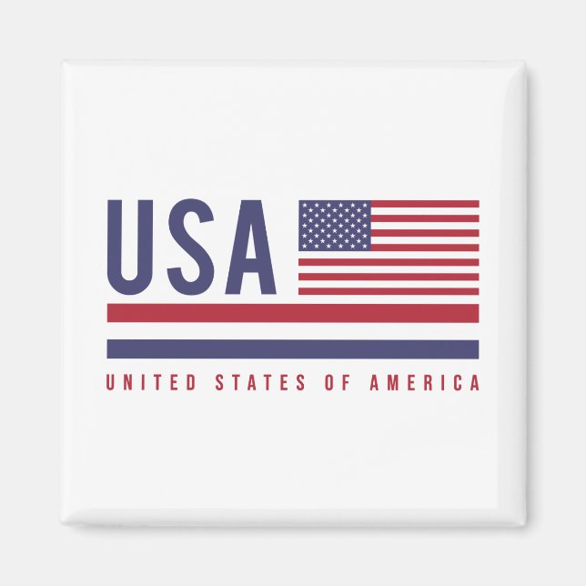 USA Flag & ISO Code Alpha-3 Design Magnet (Front)