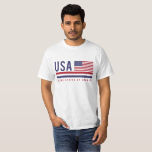 USA Flag & ISO Code Alpha-3 Design T-Shirt