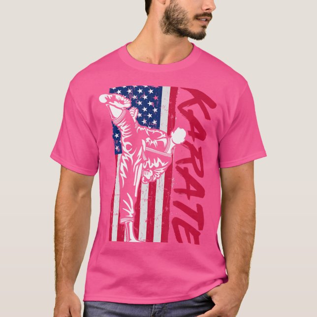Usa Flag Karate T-Shirt (Front)