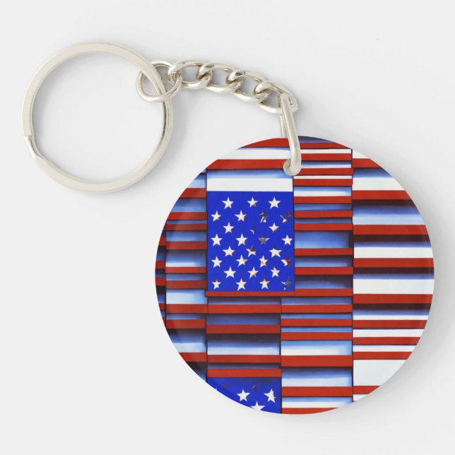 USA flag  Key Ring (Front)