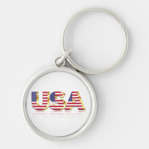 USA Flag Keychain United States of America