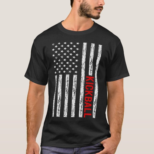 USA Flag Kickball T-Shirt (Front)