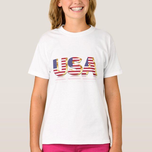 USA Flag Kids T-Shirt United States of America (Front)