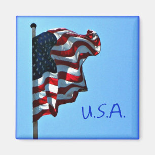 USA Flag Kitchen Magnet - Patriotic Magnet
