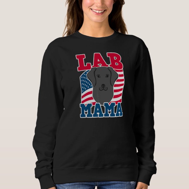Usa Flag Labrador Mama Lab Mum Sweatshirt (Front)