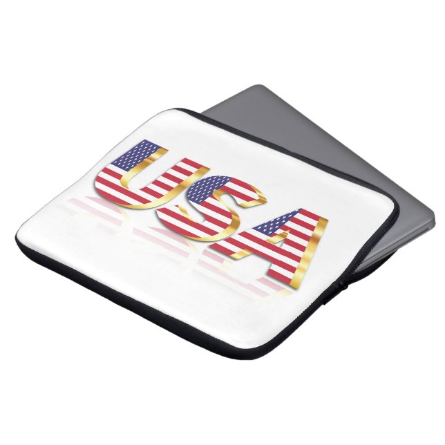 USA Flag Laptop Sleeve United States of America (Front Top)