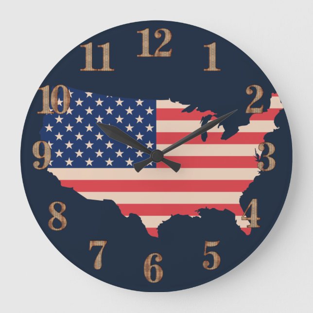 USA Flag  Large Clock (Front)