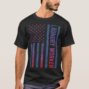 USA Flag Laundry Worker T-Shirt