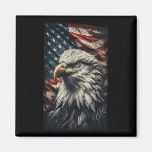 Usa Flag Ld Eagle Patriotic Red White Blue 4th Of  Magnet