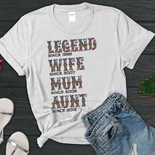 USA Flag Leopard Pattern Legend Aunt Mother's Day T-Shirt