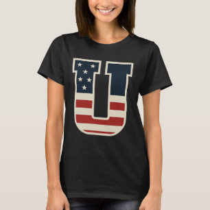 Usa Flag Letter U Stars Stripes Matching Trio Frie T-Shirt