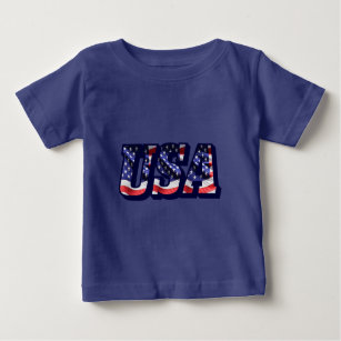 USA Flag Letters, Flag Baby Fine Jersey T-Shirt