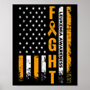 Usa Flag Leukaemia Awareness Cancer Survivor Gift Poster