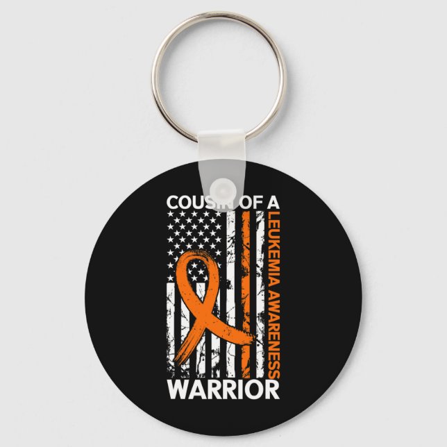 USA Flag Leukaemia Awareness Month US American For Key Ring (Front)