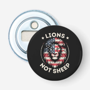 USA FLAG , LIONS NOT SHEEP BOTTLE OPENER