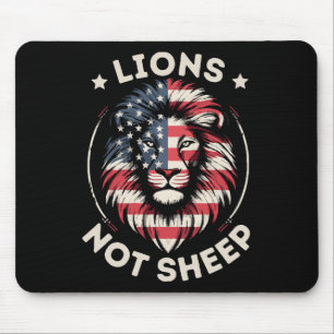 USA FLAG , LIONS NOT SHEEP MOUSE PAD