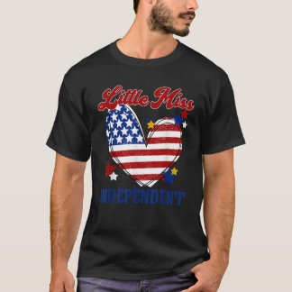 USA Flag Little Miss Independent 4th July Women To T-Shirt