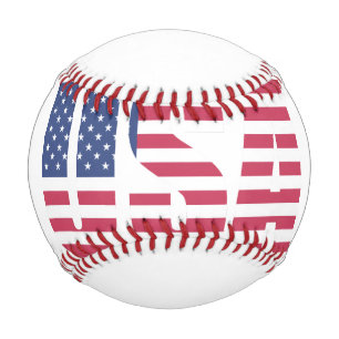 USA Flag "MADE" Typography Baseball - America's