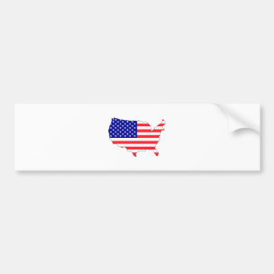 Usa Flag Map full size Bumper Sticker