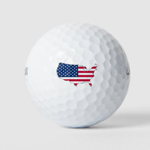 usa flag map golf balls