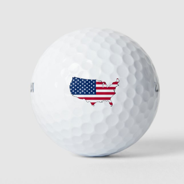 usa flag map golf balls (Front)