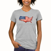 USA Flag Map - I Love My Country Patriotic