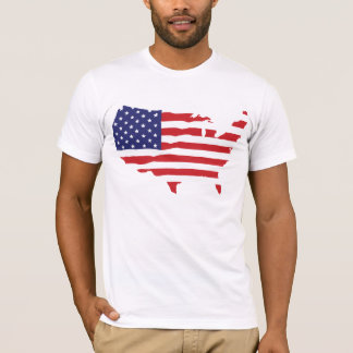 USA flag map T-Shirt