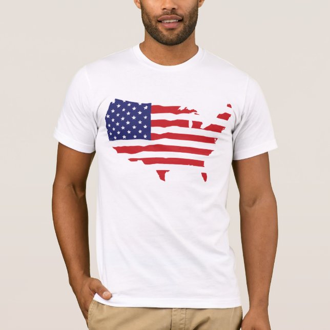 USA flag map T-Shirt (Front)