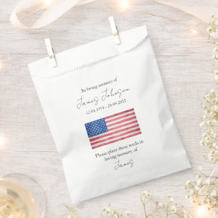 USA Flag Memorial Funeral Seed Favour Bags