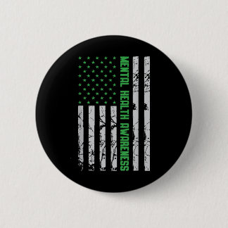 Usa Flag Mental Health Awareness _ Mental Health A 6 Cm Round Badge