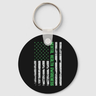 Usa Flag Mental Health Awareness _ Mental Health A Key Ring
