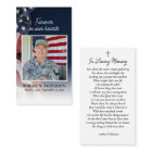 USA Flag Military Funeral Memorial Prayer Card