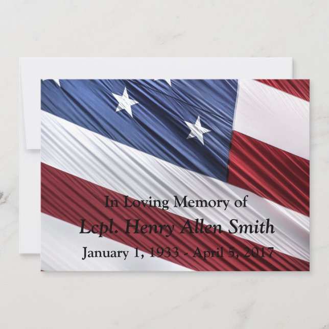 USA Flag Military Memorial Service Announcement (Front)