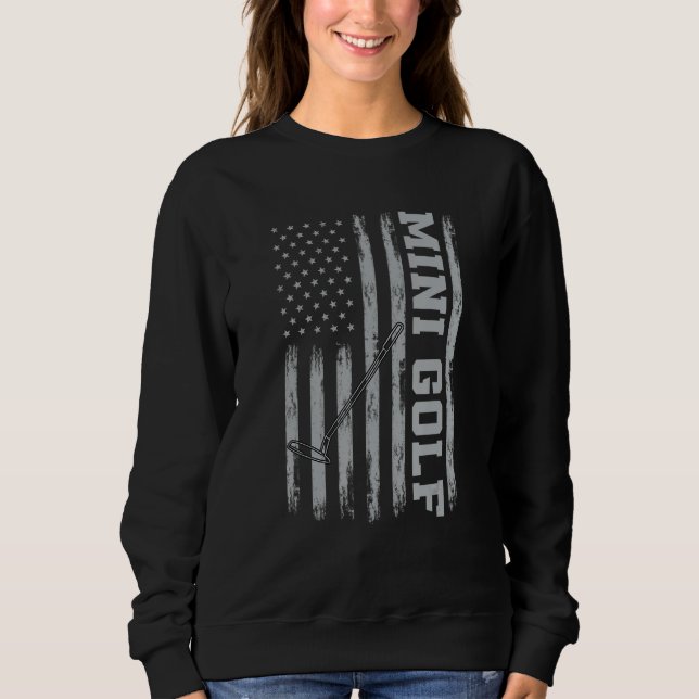 USA Flag Mini Golf Outfit Minigolf America Sweatshirt (Front)