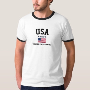 USA Flag Minimalist Patriotic Retro Stars Fan Gear T-Shirt