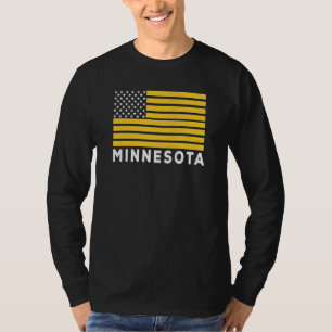 USA Flag Minnesota Purple & Yellow Minnesota Ameri T-Shirt