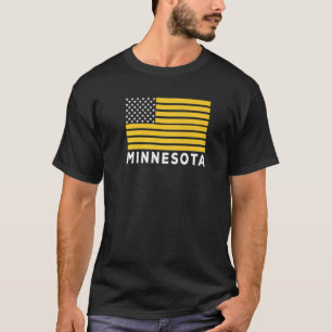 USA Flag Minnesota Purple & Yellow Minnesota Ameri T-Shirt