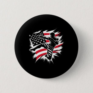 Usa Flag Mma Mixed Martial Arts American Kickboxin 6 Cm Round Badge