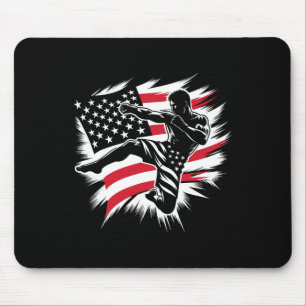 Usa Flag Mma Mixed Martial Arts American Kickboxin Mouse Pad
