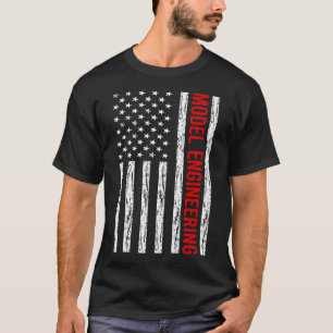 USA Flag Model Engineering Engineer T-Shirt