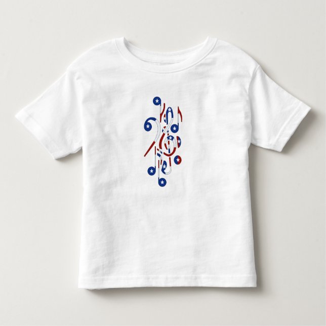 USA Flag Musical Notes Toddler T-Shirt (Front)