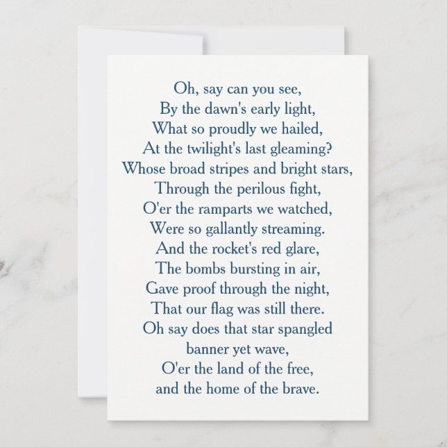 USA Flag National Anthem Choir (Front)