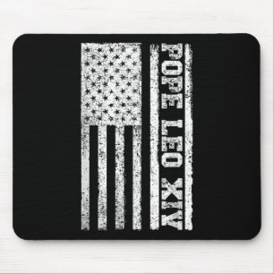 Usa Flag New Pope 2025 Christian Catholic Pope Leo Mouse Pad