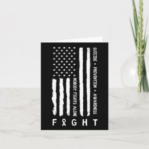 Usa Flag Nobody Fights Alone Suicide Prevention Aw Card